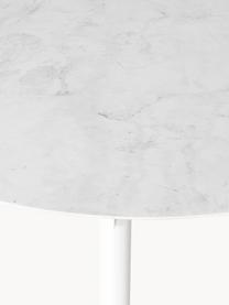 Mesa de comedor redonda Mavi, Ø 110 cm, Tablero: cerámica, Patas: metal con pintura en polv, Blanco, Ø 110 cm