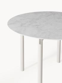 Runder Esstisch Mavi, Ø 110 cm, Tischplatte: Keramik, Beine: Metall, pulverbeschichtet, Weiß, Hellgrau, Ø 110 cm