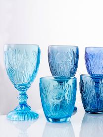 Súprava pohárov na víno s mušľovým reliéfom Pantelleria, 6 dielov, Odtiene modrej