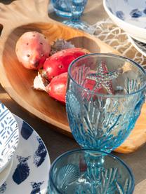 Súprava pohárov na víno s mušľovým reliéfom Pantelleria, 6 dielov, Odtiene modrej
