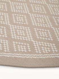 Tapis d'extérieur rond Capri, 86 % polypropylène, 14 % polyester, Blanc, beige, Ø 140 cm (taille M)