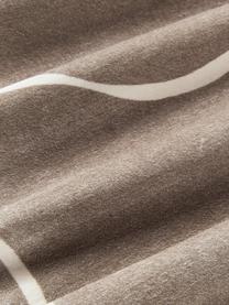 Poszewka na poduszkę z aksamitu Seraphina, Aksamit (51% bawełna, 49% wiskoza), Taupe, biały, S 30 x D 50 cm