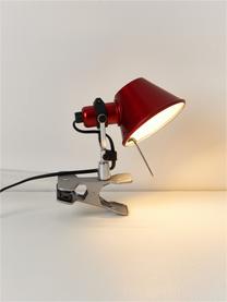 Kleine Klemm-Schreibtischlampe Tolomeo Micro Pinza, Lampenschirm: Aluminium, beschichtet, Rot, Ø 16 x H 20 cm