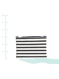 Trousse de maquillage avec fermeture à glissière Stripes, Noir, blanc