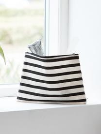 Portatrucchi con cerniera Stripes, 38% cotone, 40% poliestere, 22% rayon, Nero, bianco, Larg. 21 x Alt. 15 cm