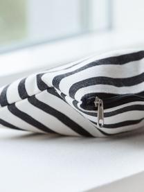 Make-up tas Stripes, 38% katoen, 40% polyester, 22% rayon, Zwart, wit, 21 x 15 cm