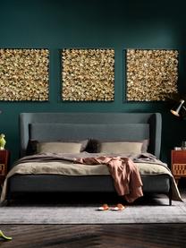 Łóżko tapicerowane Tivoli, Korpus: lite drewno eukaliptusowe, Tapicerka: 100% poliester, Nogi: stal malowana proszkowo, Zielona tkanina, S 160 x D 200 cm