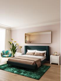 Gestoffeerd bed Tivoli in petrol, Frame: massief eucalyptushout en, Bekleding: 100% polyester, Poten: gepoedercoat staal, Geweven stof groen, 160 x 200 cm