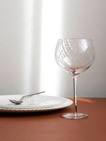 Copas de vino con relieve Opacity, 6 uds., Vidrio, Transparente, Ø 10 x Al 19 cm, 400 ml