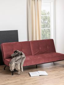 Sofá cama de terciopelo Perugia (3 plazas), plegable, Tapizado: poliéster Alta resistenci, Patas: metal pintado, Terciopelo naranja coral, An 198 x F 95 cm