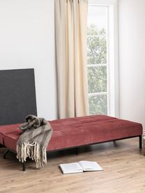 Sofá cama de terciopelo Perugia (3 plazas), plegable, Tapizado: poliéster Alta resistenci, Patas: metal pintado, Terciopelo naranja coral, An 198 x F 95 cm