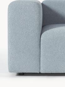 Sofá modular bouclé Lena (3 plazas), Tapizado: Bouclé (93% poliéster, 6%, Estructura: madera de pino, contracha, Patas: plástico, Bouclé azul claro, An 209 x F 106 cm