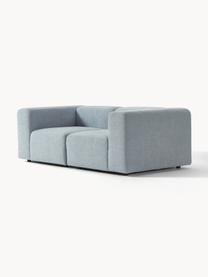 Sofá modular bouclé Lena (3 plazas), Tapizado: Bouclé (93% poliéster, 6%, Estructura: madera de pino, contracha, Patas: plástico, Bouclé azul claro, An 209 x F 106 cm