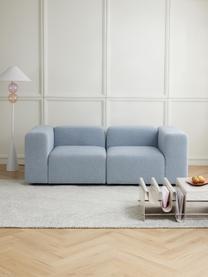 Modulares Bouclé-Sofa Lena (3-Sitzer), Bezug: Bouclé (93 % Polyester, 6, Gestell: Kiefernholz, Schichtholz,, Bouclé Hellblau, B 209 x T 106 cm