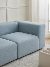 Sofá modular bouclé Lena (3 plazas), Tapizado: Bouclé (93% poliéster, 6%, Estructura: madera de pino, contracha, Patas: plástico, Bouclé azul claro, An 209 x F 106 cm