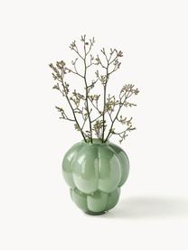 Skleněná váza Uva, V 35 cm, Sklo, Šalvějově zelená, Ø 32 cm, V 35 cm