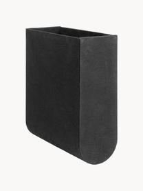 Boîte de rangement artisanale Curved, Noir, larg. 12 x haut. 33 cm