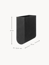 Ručně vyrobený skladovací box Curved, Černá, Š 12 cm, V 33 cm