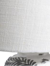 Keramik-Tischlampe Folk, Lampenschirm: Textil, Weiss, Grau, Ø 23 x H 38 cm