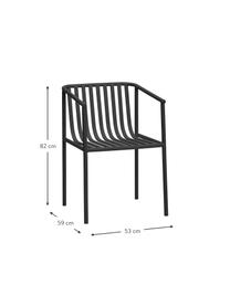 Zahradní židle Villa, Potažená nerezová ocel, Černá, Š 53 cm, H 59 cm