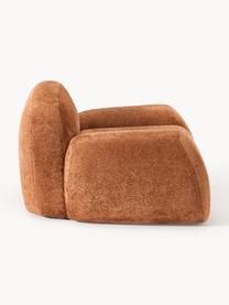 Fauteuil lounge en peluche-bouclette Wolke, Peluche-bouclette terracotta, larg. 138 x prof. 105 cm