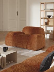 Fauteuil lounge en peluche-bouclette Wolke, Peluche-bouclette terracotta, larg. 138 x prof. 105 cm