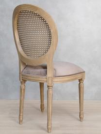 Silla artesanal tapizada Medallón, Beige, marrón, An 50 x Al 101 cm