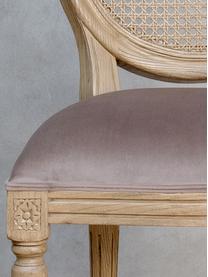 Silla artesanal tapizada Medallón, Beige, marrón, An 50 x Al 101 cm