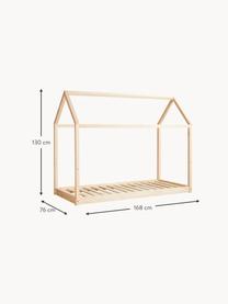 Kinder-Hausbett Castillo aus Kiefernholz, 70 x 160 cm, Kiefernholz, Kiefernholz, B 70 x L 160 cm