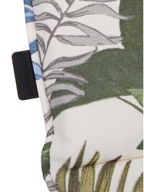Hochlehner-Stuhlauflage Bliss mit tropischem Print, wasserabweisend, Bezug: 50% Baumwolle, 45% Polyes, Creme, Grün- und Blautöne, B 50 x L 120 cm
