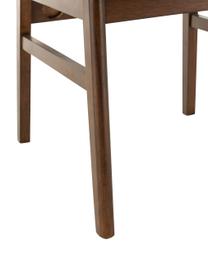 Silla de madera con asiento tapizado Ken, Tapizado: poliéster, Estructura: madera de caucho, Marrón, beige, An 57 x F 53 cm