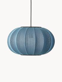 Hanglamp Knit-Wit, Lampenkap: kunstvezel, Decoratie: gecoat metaal, Grijsblauw, Ø 45 x H 26 cm