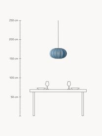 Lámpara de techo Knit-Wit, Pantalla: fibra sintética, Adornos: metal recubierto, Cable: cubierto en tela, Gris azulado, Ø 45 x Al 26 cm
