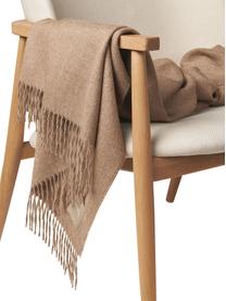 Plaid léger en laine d'alpaga Luxury, 100 % laine d'alpaga, Brun clair, larg. 130 x long. 200 cm