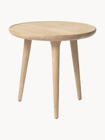 Ręcznie wykonany okrągły stolik pomocniczy z drewna dębowego Accent, Drewno dębowe z certyfikatem FSC, Jasne drewno dębowe, Ø 45 x W 42 cm