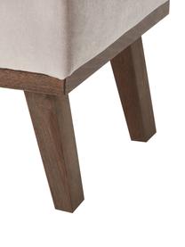 Voetenbank Alva van fluweel in taupe met beukenhout poten, Bekleding: fluweel (hoogwaardig poly, Frame: massief grenenhout, Poten: massief gebeitst beukenho, Fluweel taupe, B 74 cm