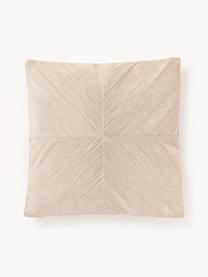 Baumwoll-Kissenhülle Rino mit Strukturmuster, 100 % Baumwolle, Beige, B 45 x L 45 cm