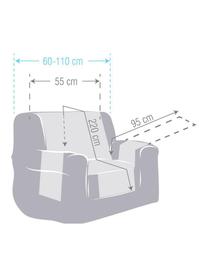 Funda de sillón Levante, 65% algodón, 35% poliéster, Crema, An 55 x L 220 cm
