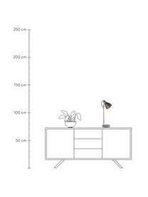 Große Schreibtischlampe Orm mit Betonfuß, Lampenschirm: Metall, beschichtet, Stange: Metall, beschichtet, Lampenfuß: Beton, Kupferfarben, Grau, Ø 15 x H 50 cm