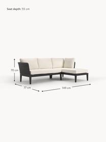 Tuin lounge hoekbank Caline, Bekleding: 100% polyester Met 20.000, Frame: aluminium, Off White, antraciet, B 149 x D 77 cm, hoekdeel rechts