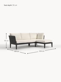 Tuin lounge hoekbank Caline, Bekleding: 100% polyester Met 20.000, Frame: aluminium, Off White, antraciet, B 149 x D 77 cm, hoekdeel rechts