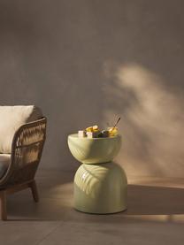 Interiérový/exteriérový odkládací stolek Gigi, Umělá hmota, kov s práškovým nástřikem, Světle zelená, Š 45 cm, V 55 cm
