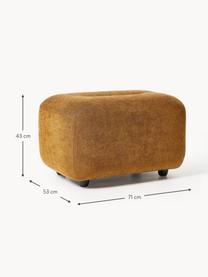 Pouf Stella, Tissu ocre, larg. 71 x haut. 43 cm