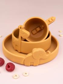 Assiette pour enfants Peekaboo, 100 % silicone, sans BPA, Ocre, Ø 16 cm