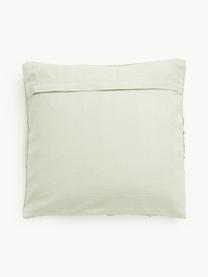 Housse de coussin 45x45 avec franges Inga, 100 % coton, certifié GRS, Vert sauge, larg. 45 x long. 45 cm