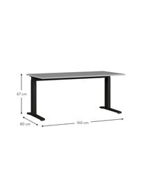 Höhenverstellbarer Schreibtisch Easy, Tischplatte: Spanplatte mit Melaminhar, Gestell: Metall, pulverbeschichtet, Dunkelgrau, Schwarz, B 160 x T 80 cm