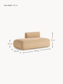 Chaise longue componibile in bouclé Sofia, Rivestimento: bouclé (100% poliestere) , Struttura: legno di abete rosso, tru, Piedini: plastica Questo prodotto , Bouclé beige, Larg. 159 x Prof. 103 cm, schienale a sinistra