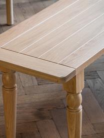 Ręcznie wykonana ławka z drewna Eton, Nogi: drewno dębowe, Drewno naturalne, S 150 x G 38 cm
