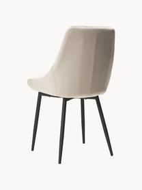 Ettafelset Fenwood met stoelen Sierra, 5-delig, Tafelblad: gebeitst en gelakt MDF (m, Poten: massief eiken, gedraaid, , Bekleding: 100% polyester fluweel Me, Poten: gelakt metaal, Fluweel beige, zwart, messingkleurig, Set met verschillende formaten