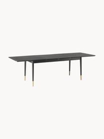 Table Fenwood avec chaises Sierra, 5 élém., Velours beige, noir, couleur laitonnée, Lot de différentes tailles